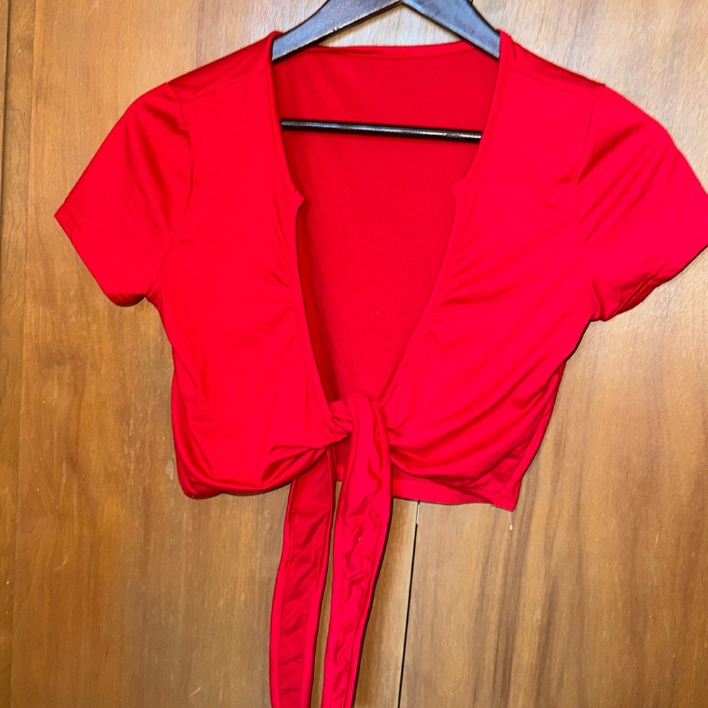 Red crop top